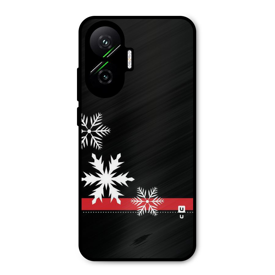 Snowflake Ribbon Metal Back Case for Poco F7
