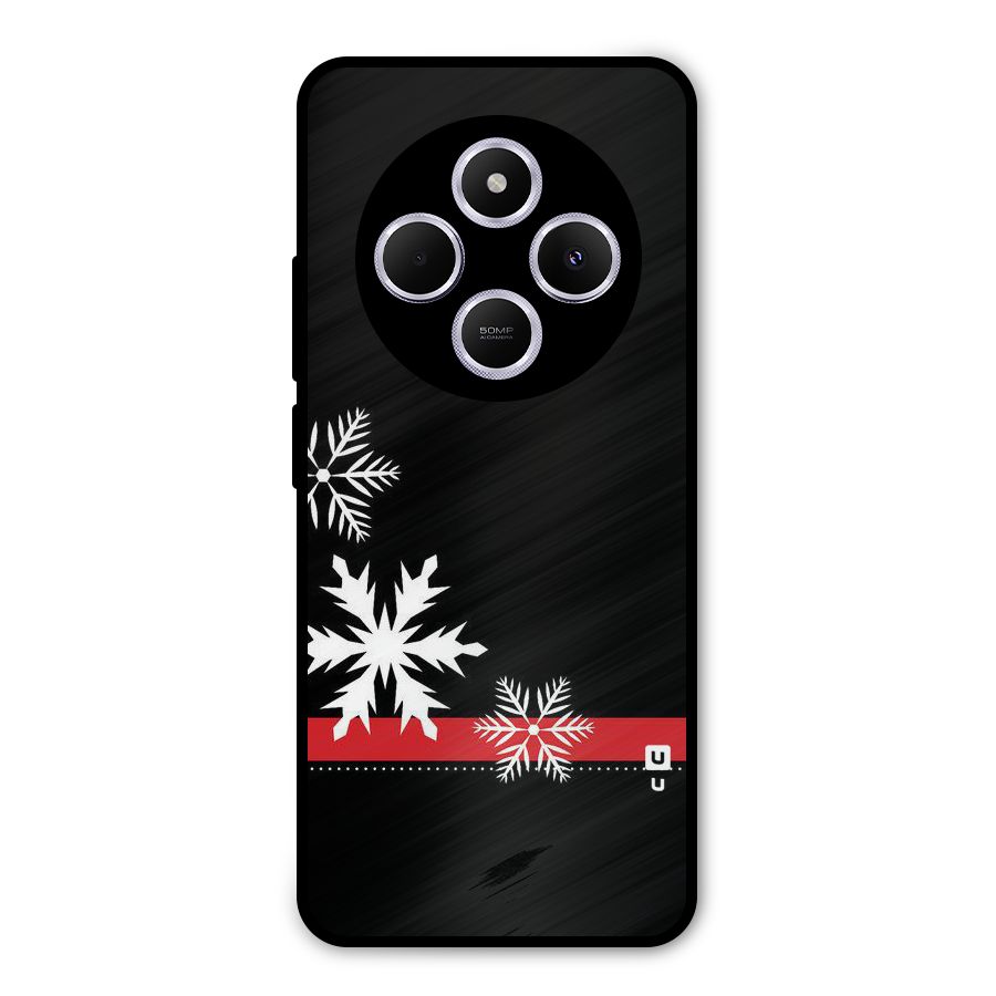 Snowflake Ribbon Metal Back Case for Poco M7
