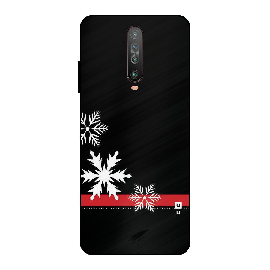 Snowflake Ribbon Metal Back Case for Poco X2
