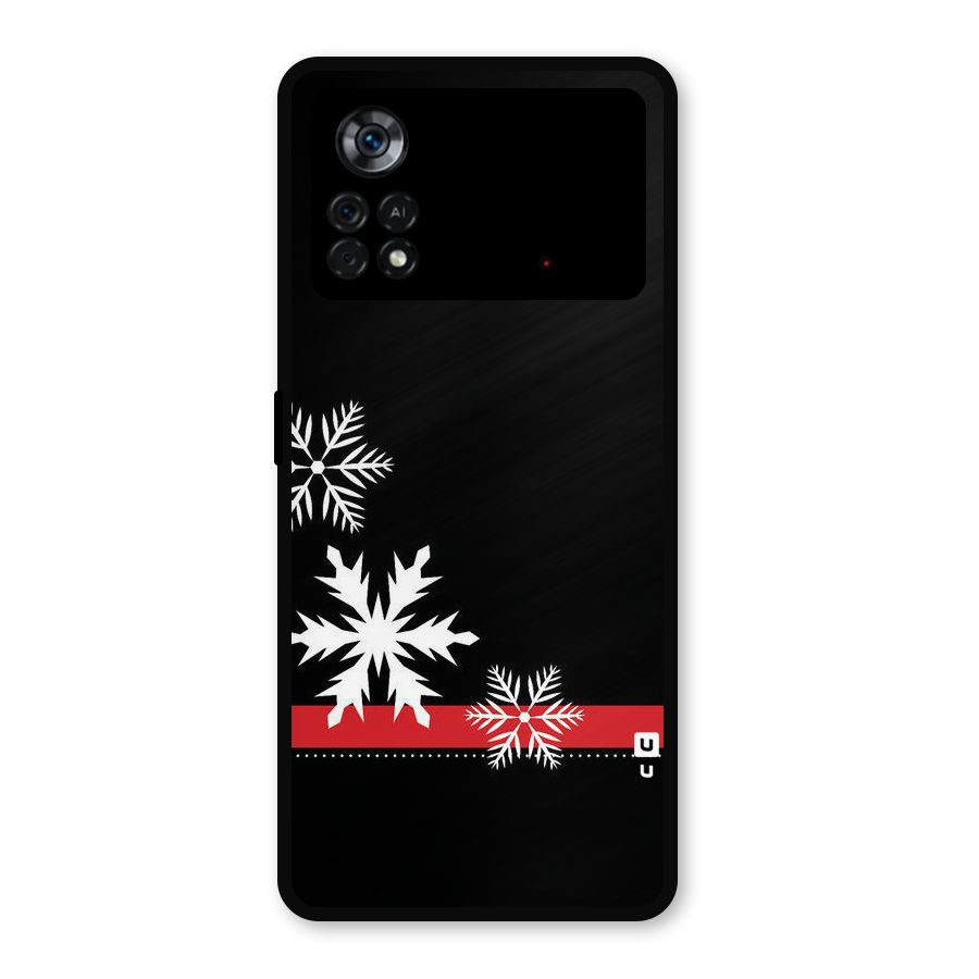 Snowflake Ribbon Metal Back Case for Poco X4 Pro 5G