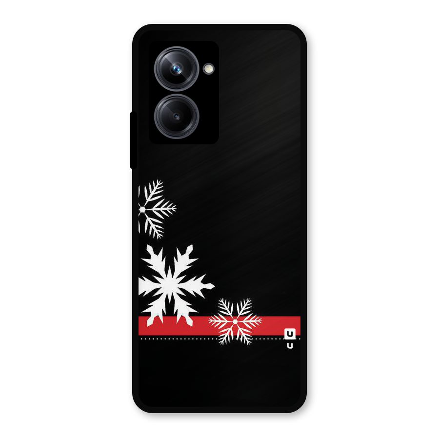 Snowflake Ribbon Metal Back Case for Realme 10 Pro