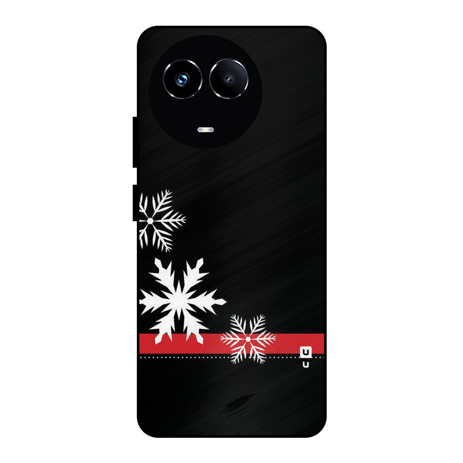 Snowflake Ribbon Metal Back Case for Realme 11X