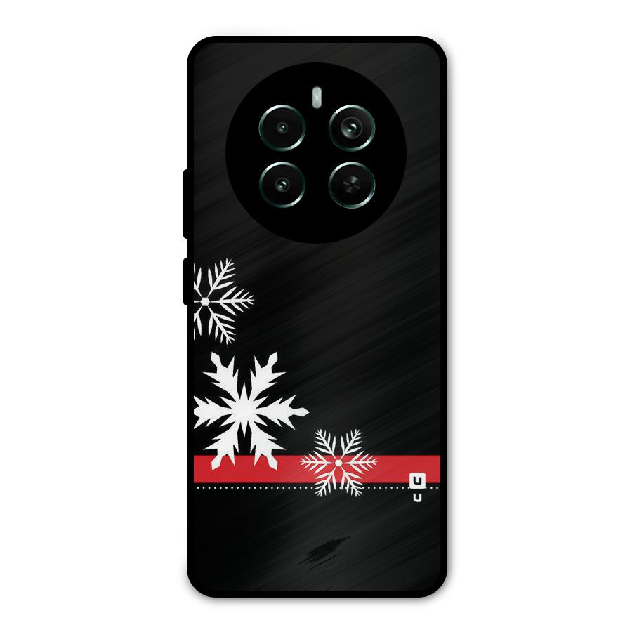 Snowflake Ribbon Metal Back Case for Realme 12 Pro Plus
