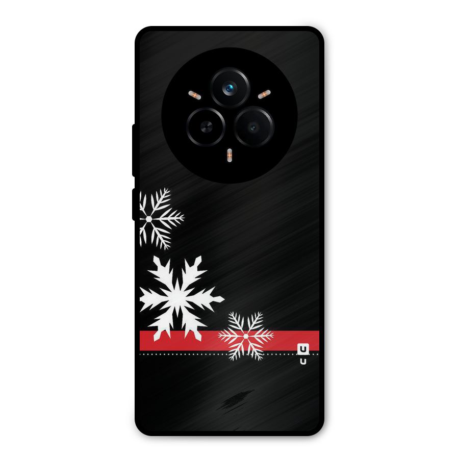 Snowflake Ribbon Metal Back Case for Realme 14 Pro Plus