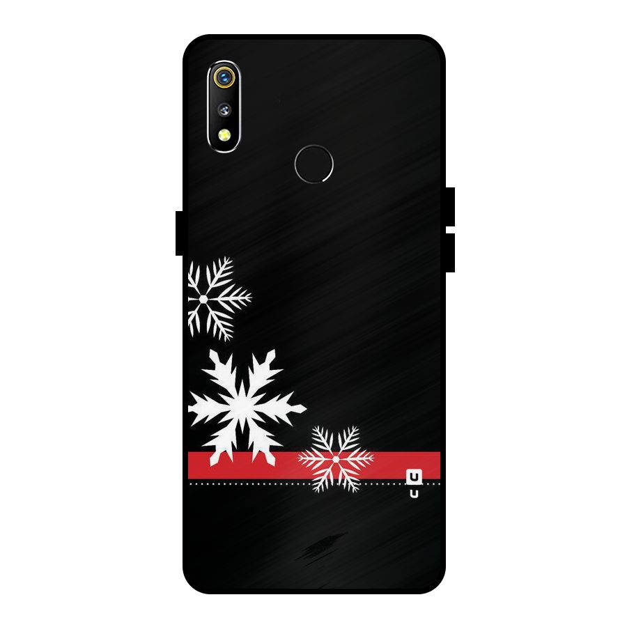 Snowflake Ribbon Metal Back Case for Realme 3