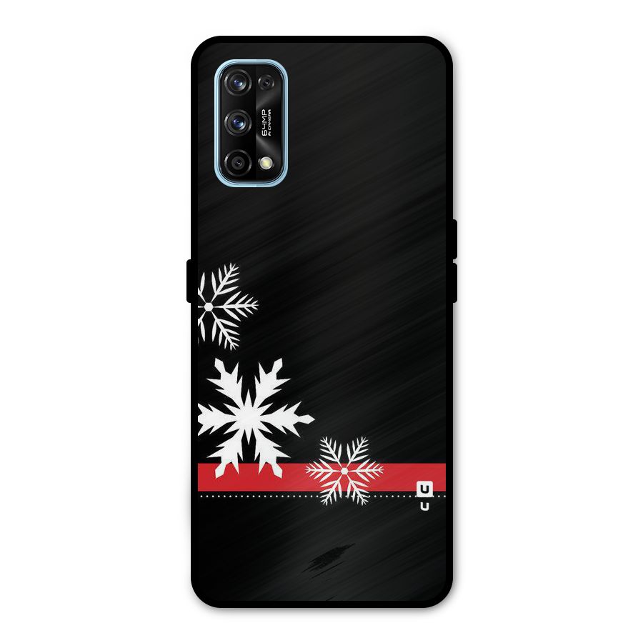 Snowflake Ribbon Metal Back Case for Realme 7 Pro
