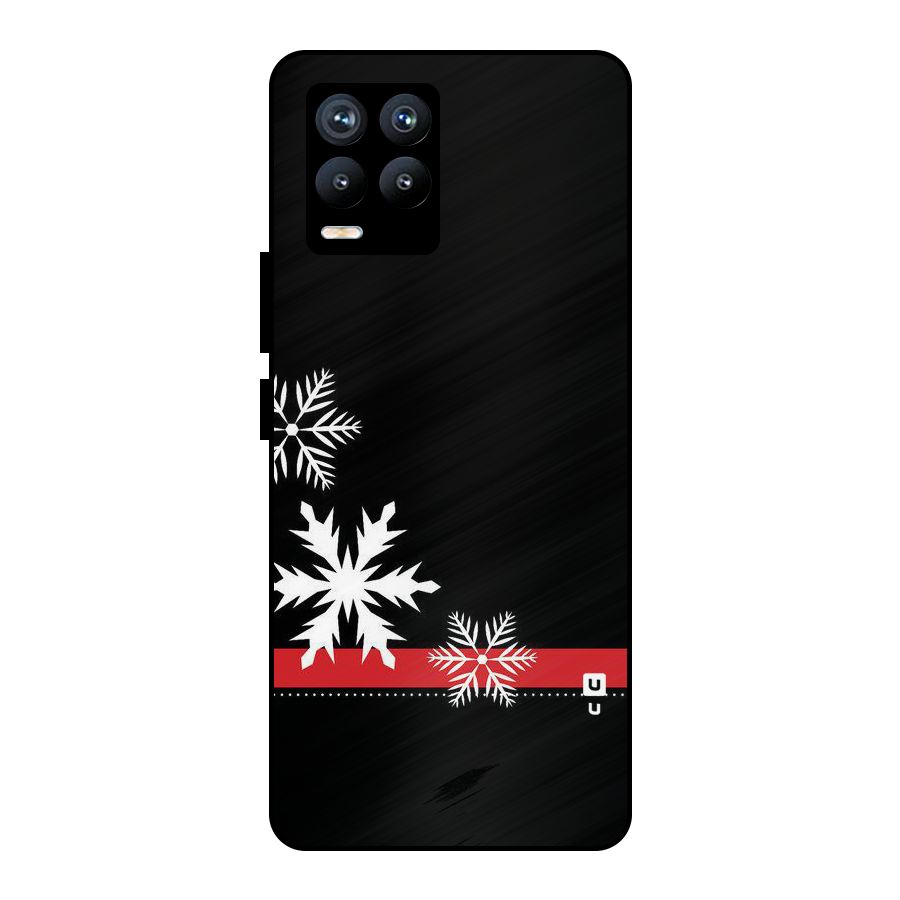 Snowflake Ribbon Metal Back Case for Realme 8 Pro