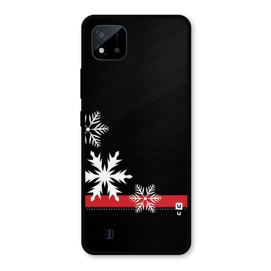 Snowflake Ribbon Metal Back Case for Realme C11 2021