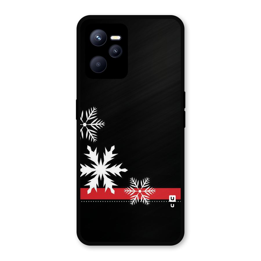 Snowflake Ribbon Metal Back Case for Realme C35