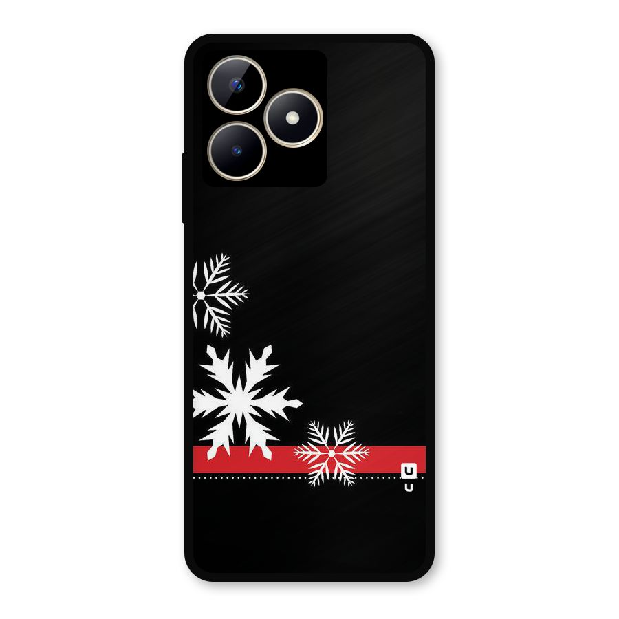Snowflake Ribbon Metal Back Case for Realme C53