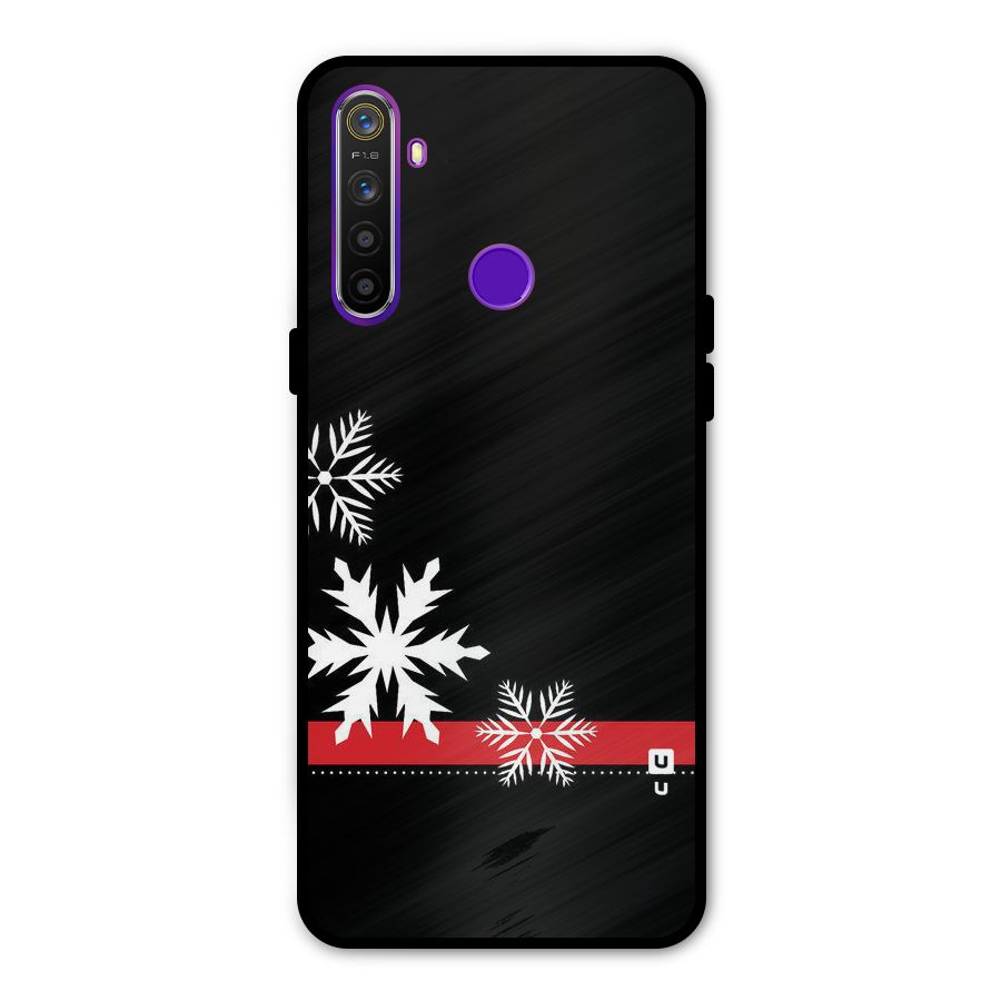 Snowflake Ribbon Metal Back Case for Realme Narzo 10