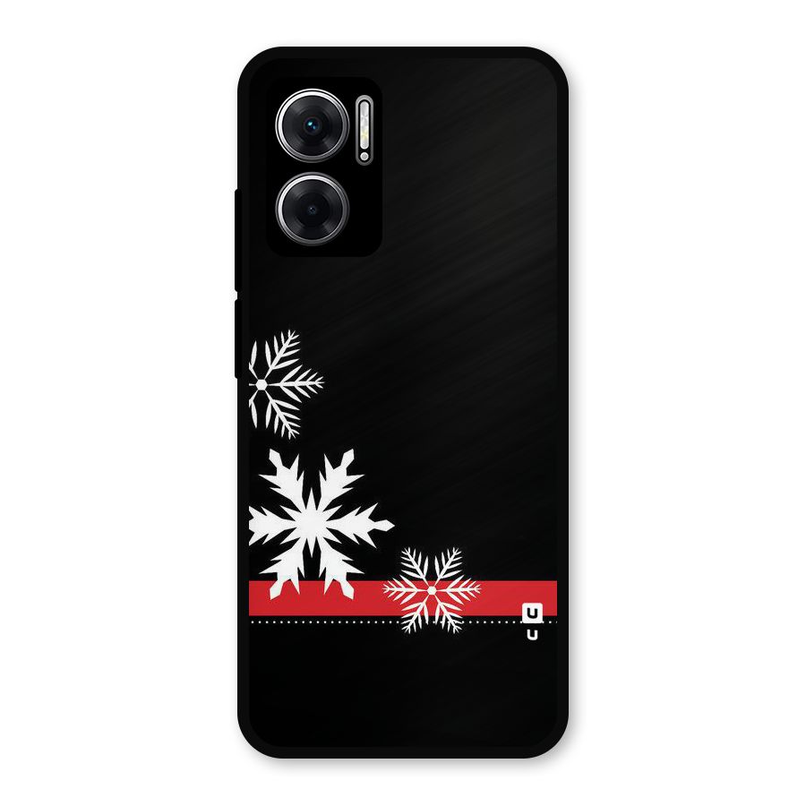 Snowflake Ribbon Metal Back Case for Redmi 11 Prime 5G
