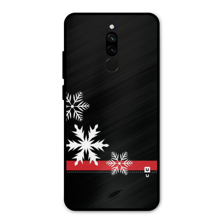 Snowflake Ribbon Metal Back Case for Redmi 8