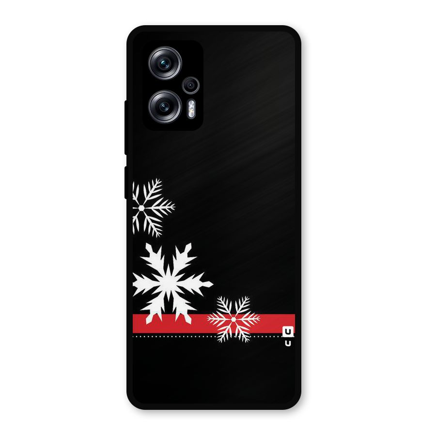 Snowflake Ribbon Metal Back Case for Redmi K50i