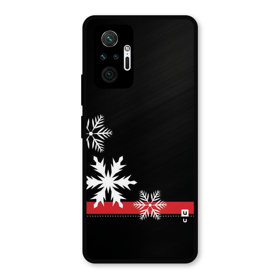 Snowflake Ribbon Metal Back Case for Redmi Note 10 Pro
