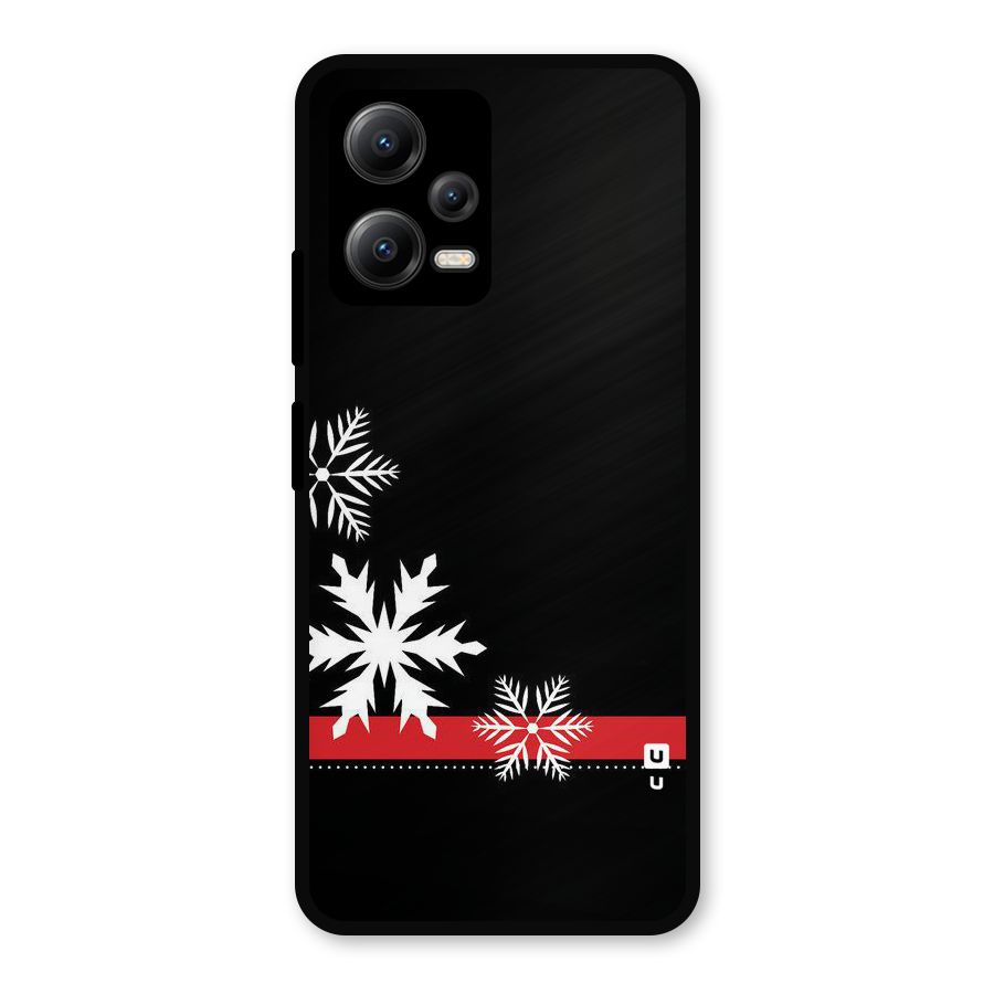 Snowflake Ribbon Metal Back Case for Redmi Note 12 5G
