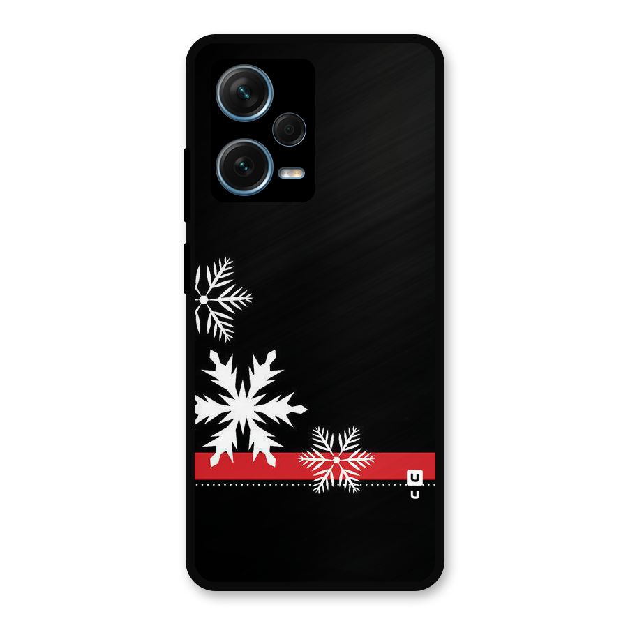 Snowflake Ribbon Metal Back Case for Redmi Note 12 Pro Plus 5G