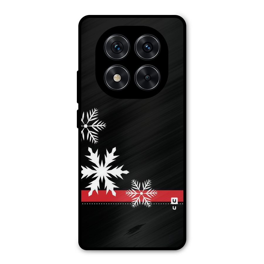Snowflake Ribbon Metal Back Case for Redmi Note 14 Pro 5G