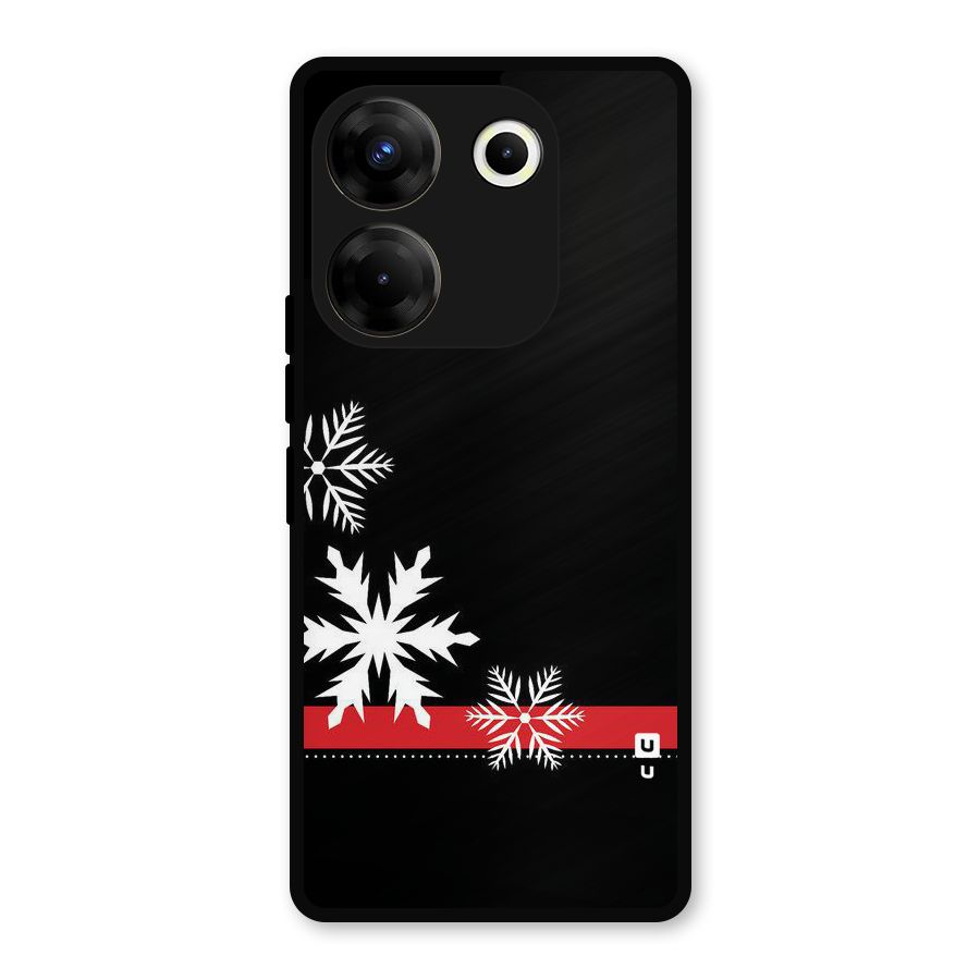 Snowflake Ribbon Metal Back Case for Tecno Camon 20