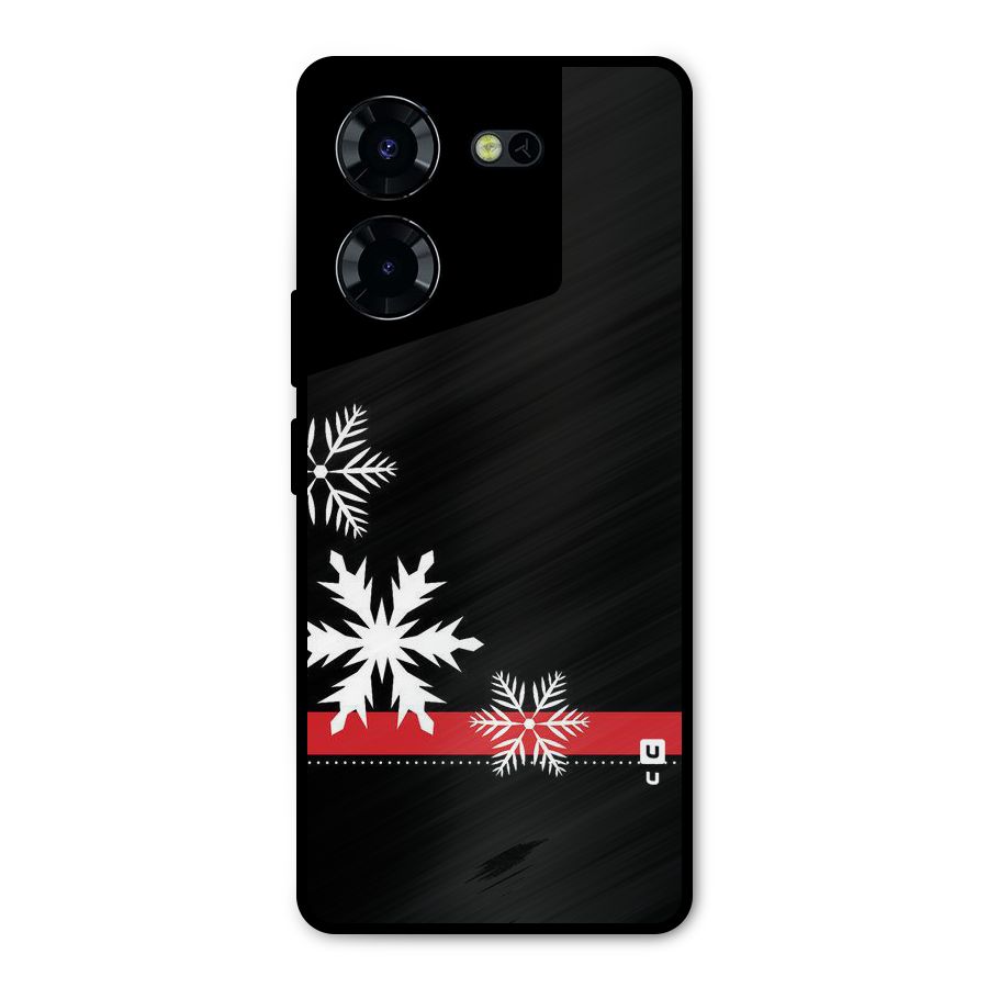 Snowflake Ribbon Metal Back Case for Tecno Pova 5 Pro 5G