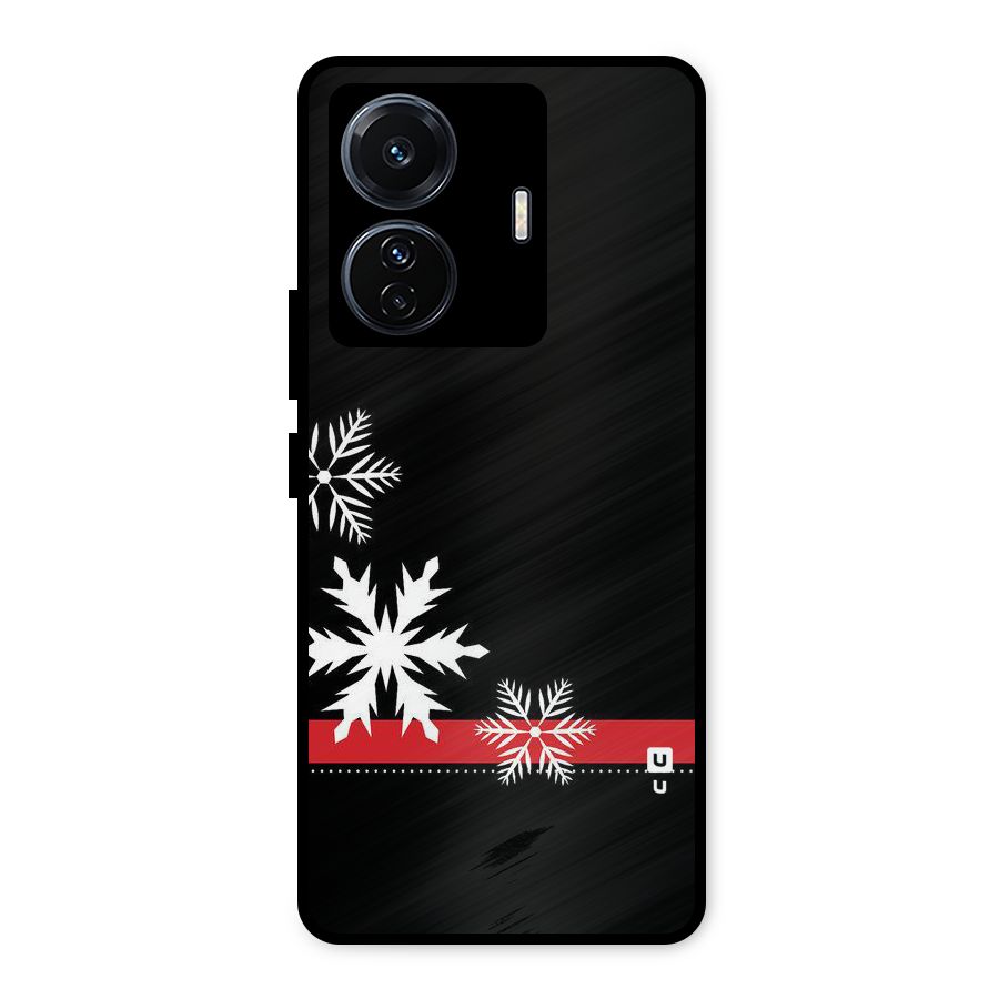 Snowflake Ribbon Metal Back Case for Vivo T1 Pro