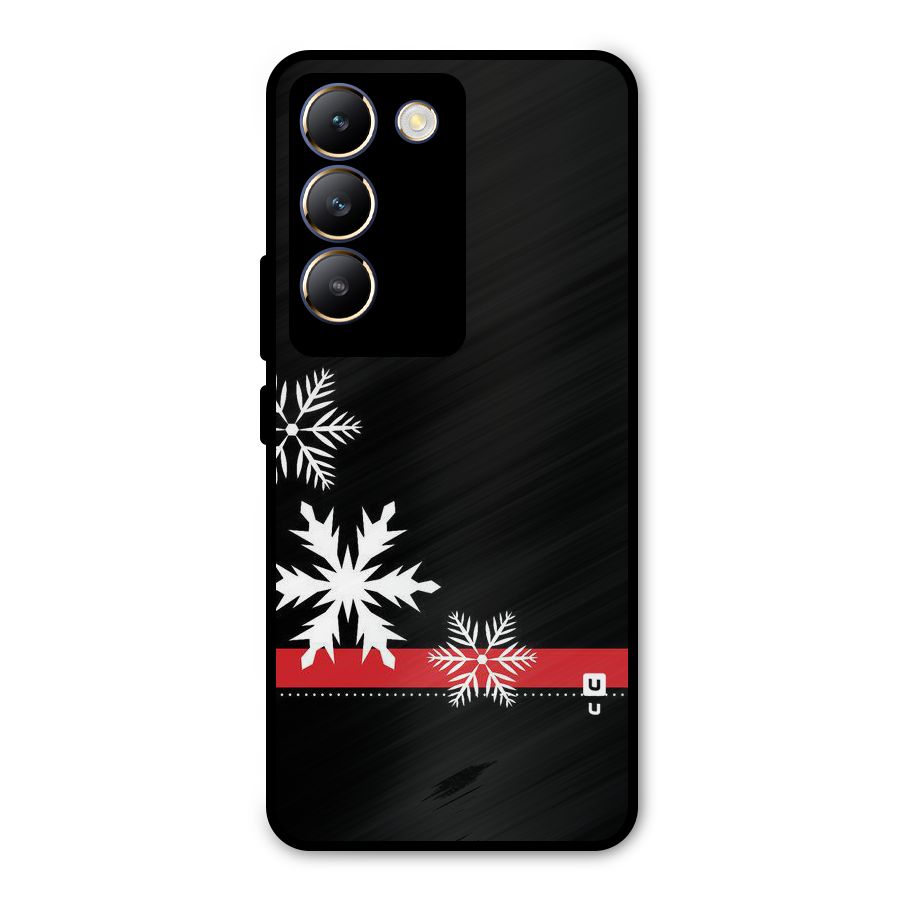 Snowflake Ribbon Metal Back Case for Vivo T3 5G