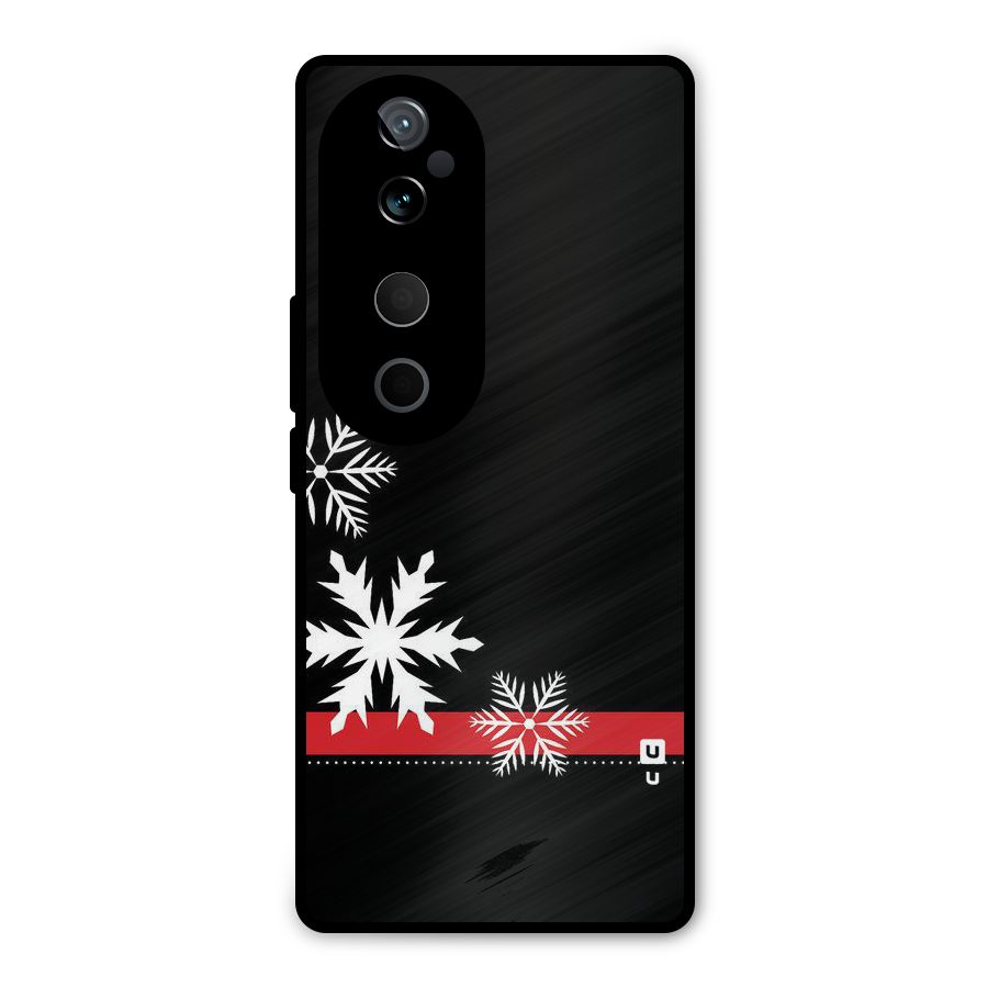 Snowflake Ribbon Metal Back Case for Vivo T3 Ultra