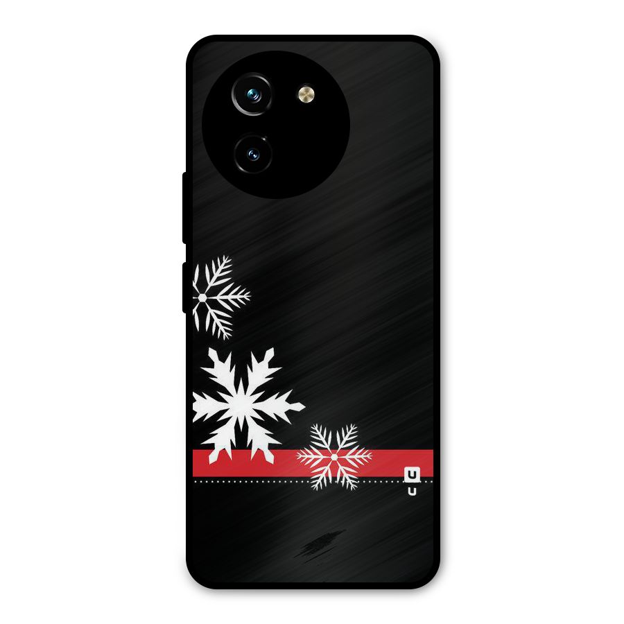 Snowflake Ribbon Metal Back Case for Vivo T3x