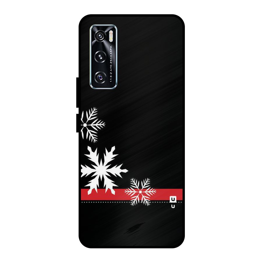 Snowflake Ribbon Metal Back Case for Vivo V20 SE