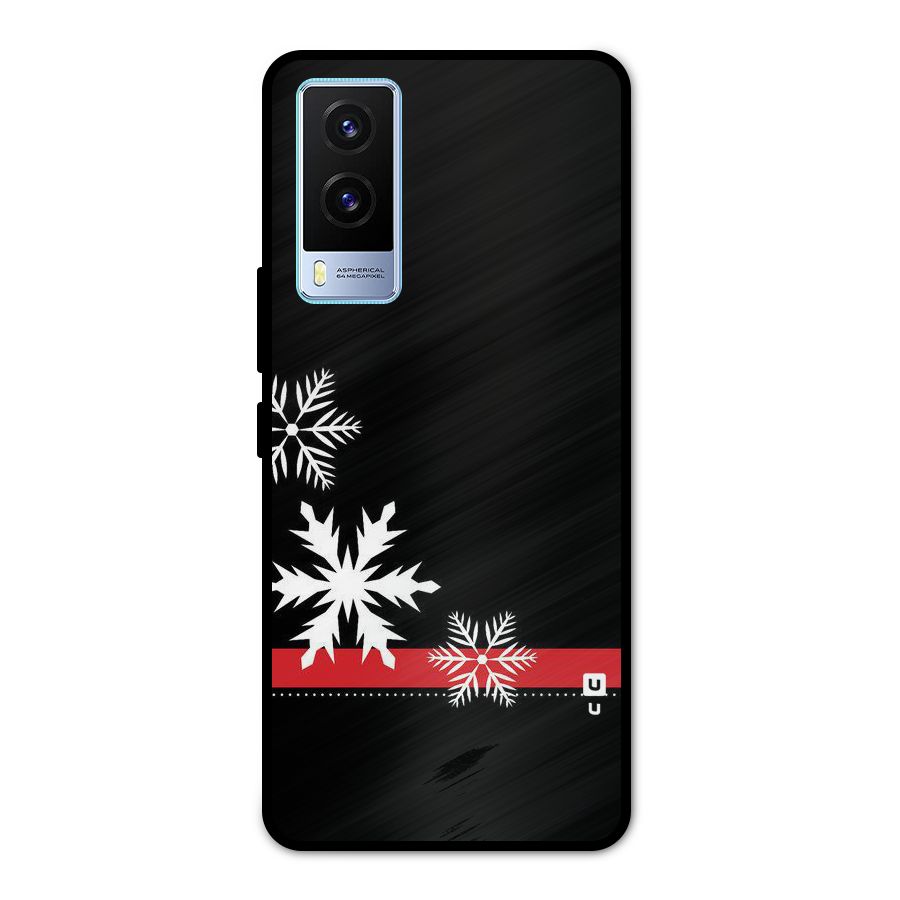 Snowflake Ribbon Metal Back Case for Vivo V21e 5G