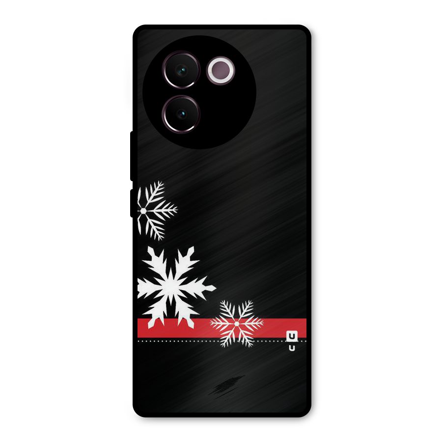 Snowflake Ribbon Metal Back Case for Vivo V30e