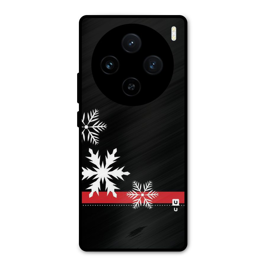 Snowflake Ribbon Metal Back Case for Vivo X100