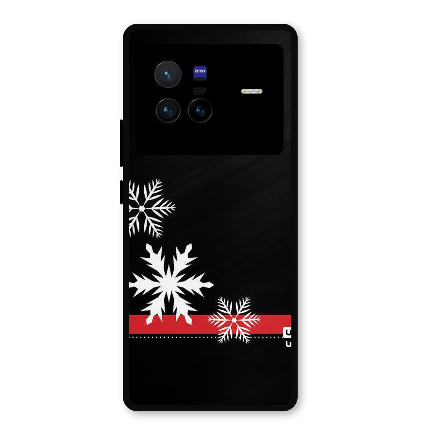 Snowflake Ribbon Metal Back Case for Vivo X80