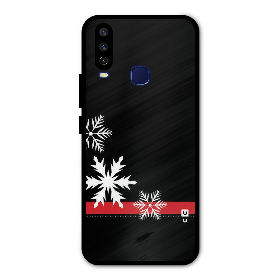Snowflake Ribbon Metal Back Case for Vivo Y12