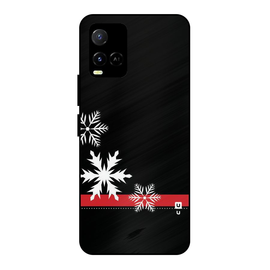 Snowflake Ribbon Metal Back Case for Vivo Y21