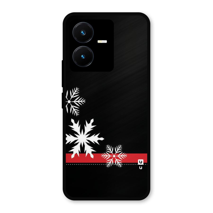 Snowflake Ribbon Metal Back Case for Vivo Y22