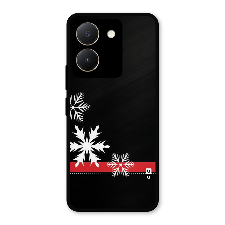 Snowflake Ribbon Metal Back Case for Vivo Y36
