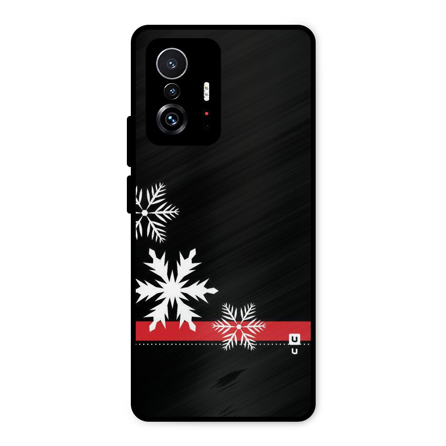 Snowflake Ribbon Metal Back Case for Xiaomi 11T Pro