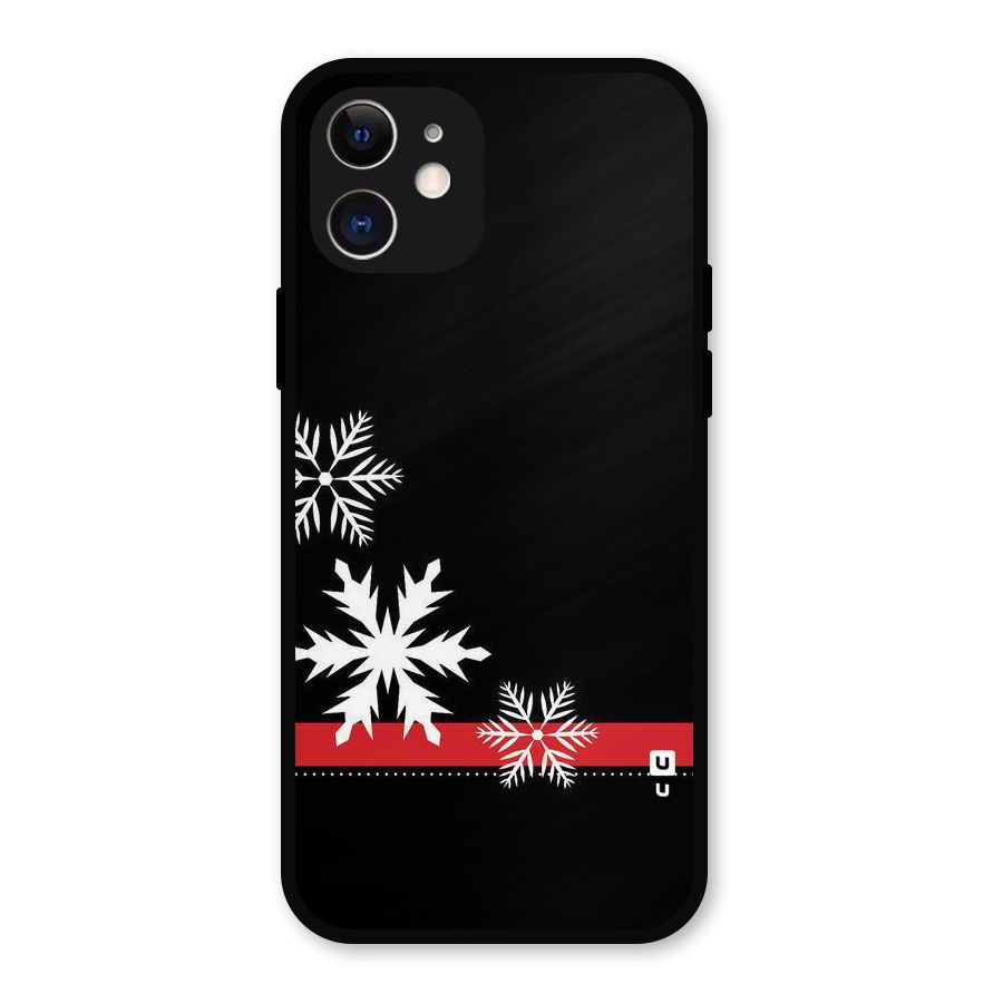 Snowflake Ribbon Metal Back Case for iPhone 12