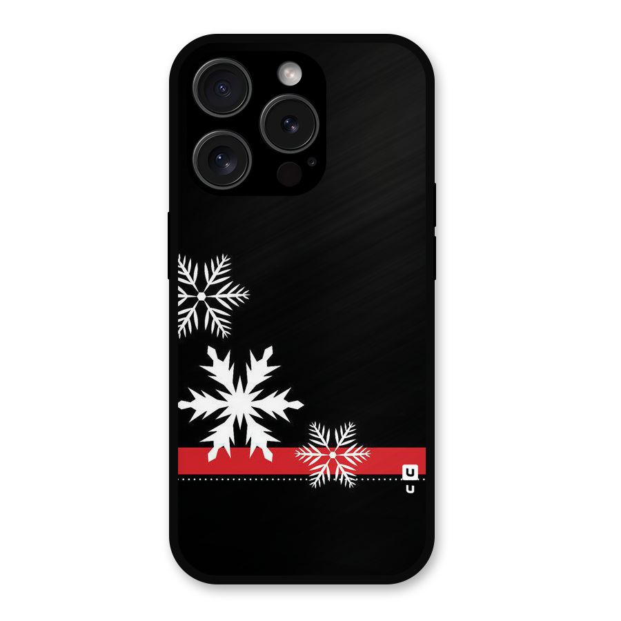 Snowflake Ribbon Metal Back Case for iPhone 15 Pro