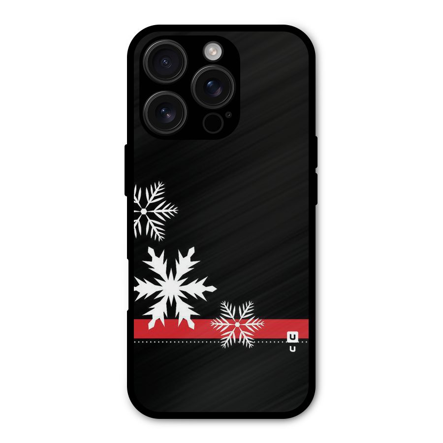 Snowflake Ribbon Metal Back Case for iPhone 16 Pro