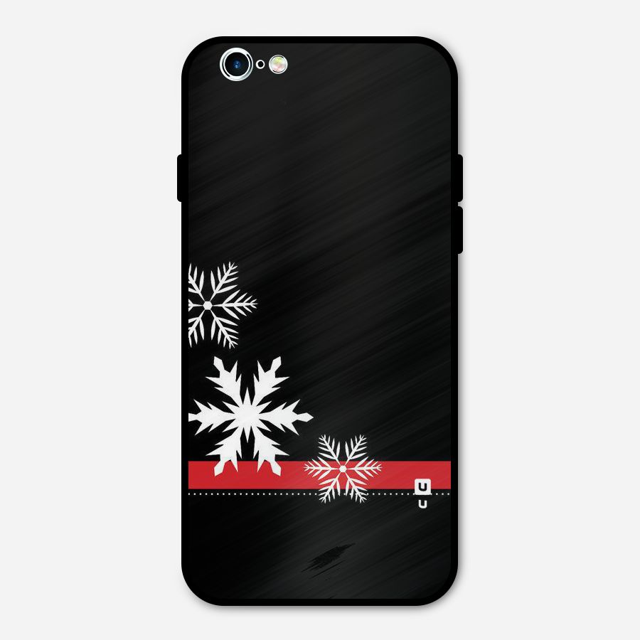 Snowflake Ribbon Metal Back Case for iPhone 6 6s