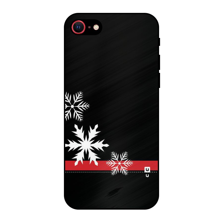 Snowflake Ribbon Metal Back Case for iPhone 7