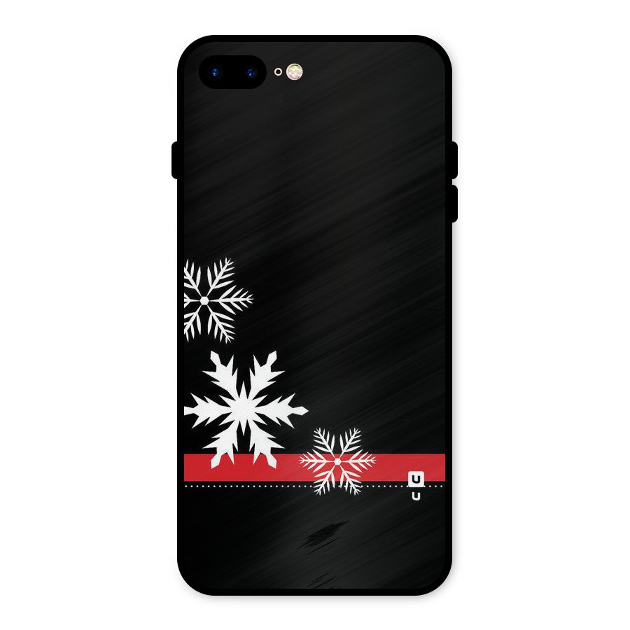 Snowflake Ribbon Metal Back Case for iPhone 7 Plus