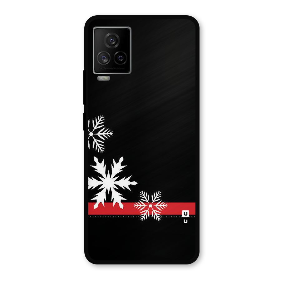 Snowflake Ribbon Metal Back Case for iQOO 7 Legend 5G