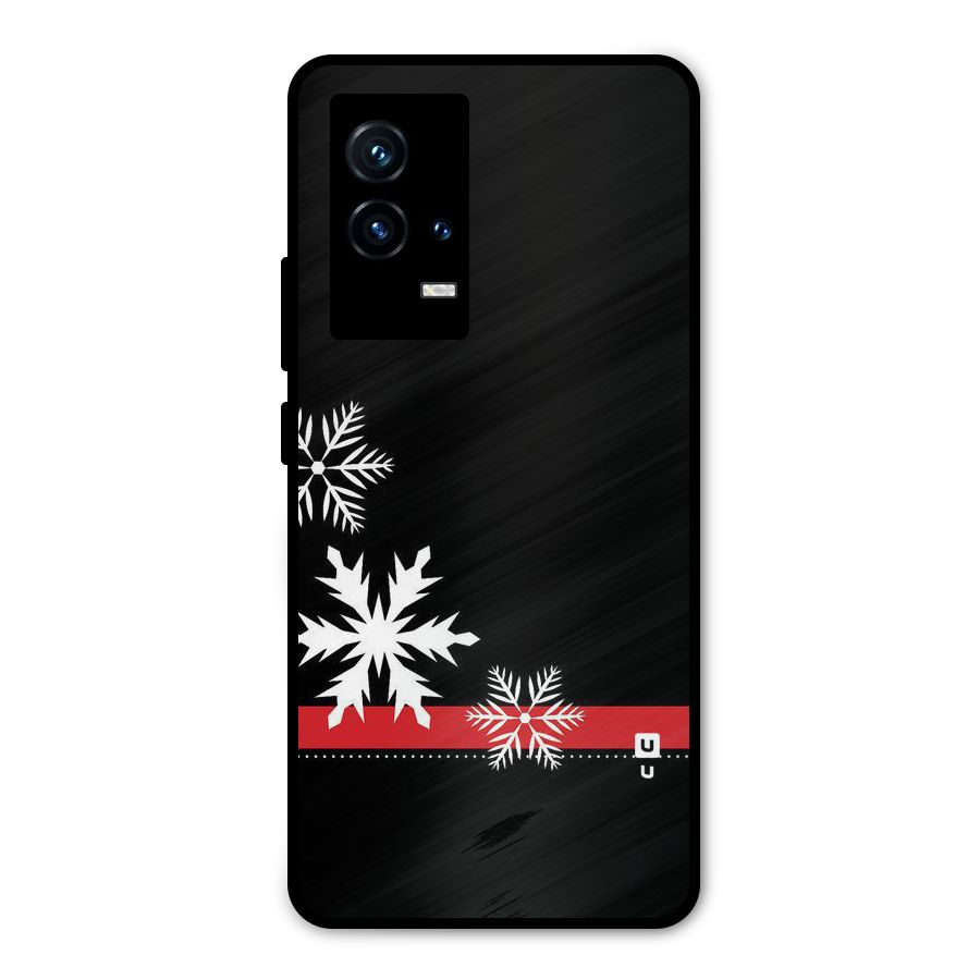 Snowflake Ribbon Metal Back Case for iQOO 9 5G