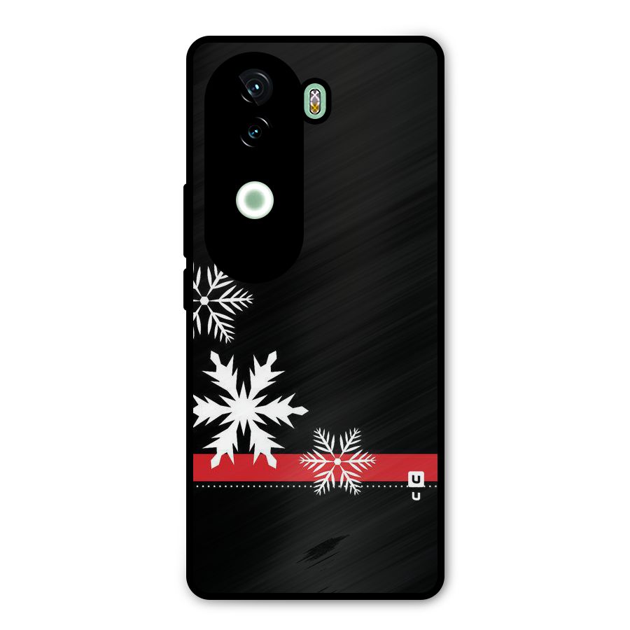Snowflake Ribbon Metal Back Case for iQOO Z9s