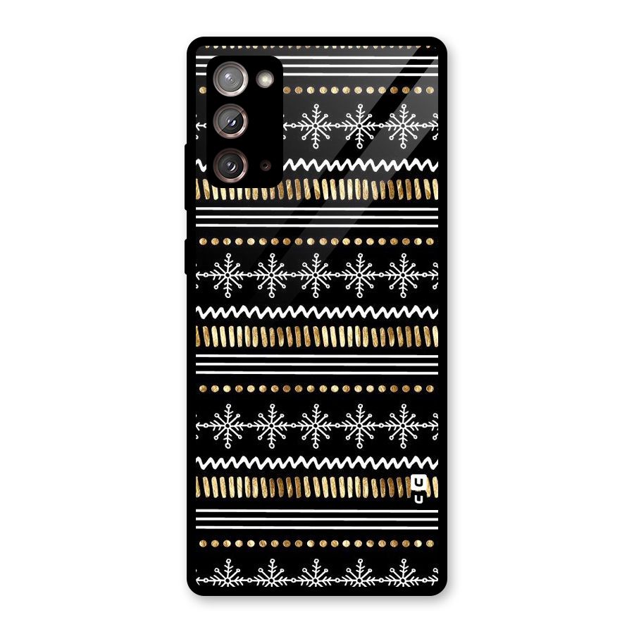 Snowflakes Gold Glass Back Case for Galaxy Note 20
