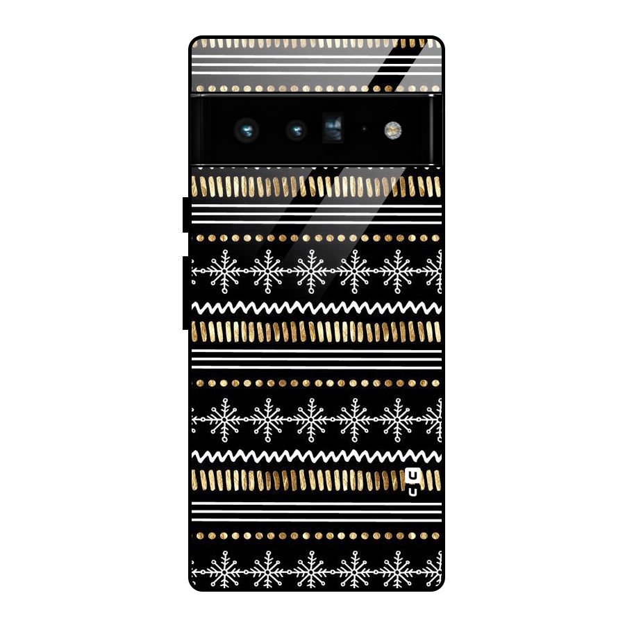 Snowflakes Gold Glass Back Case for Google Pixel 6 Pro