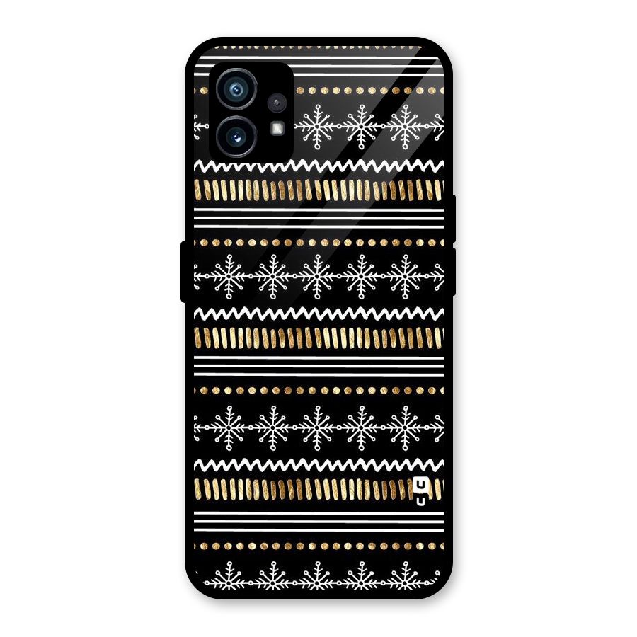 Snowflakes Gold Glass Back Case for Nothing Phone 1